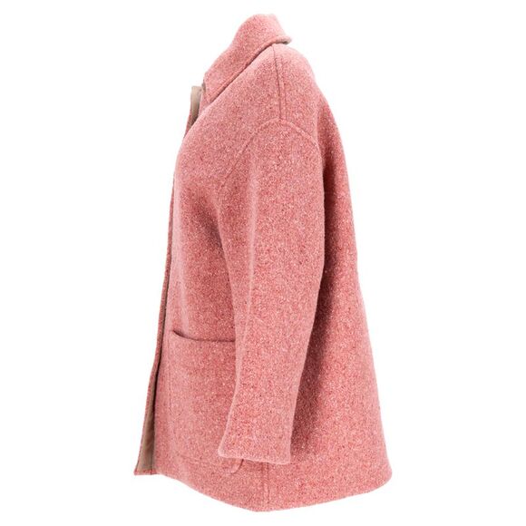 Acne Studios Single-Breasted Peacoat with Pockets in Pink Wool - Picture 2 of 5